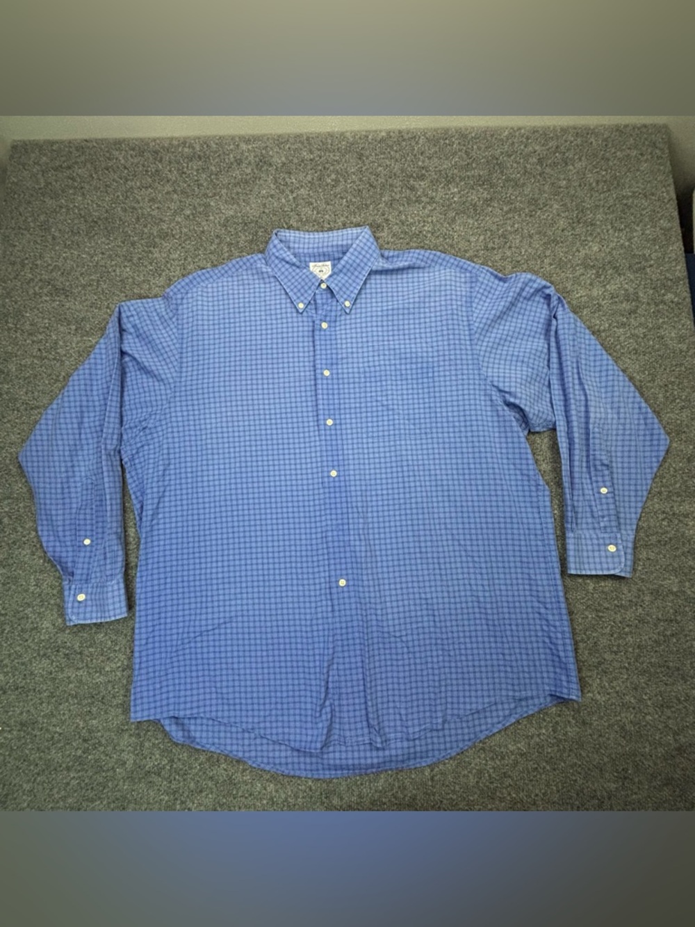 Brooks Brothers Sport Shirt Mens XL Blue Plaid All Cotton Button Down Business - Picture 3 of 11